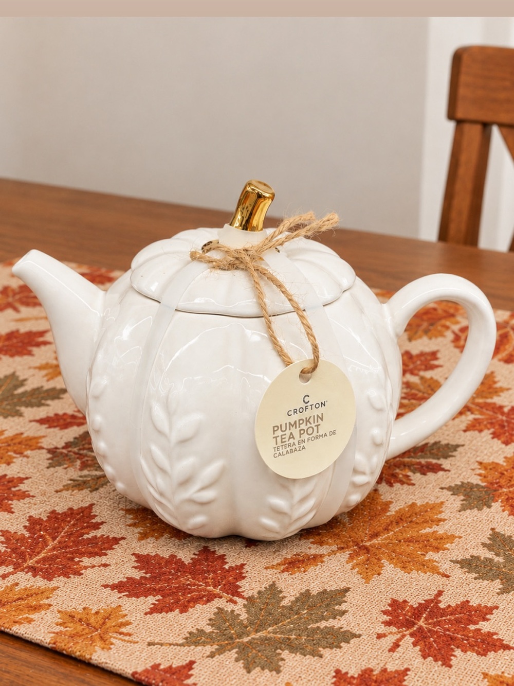 Crofton Fall Ceramic Pumpkin Tea Pot